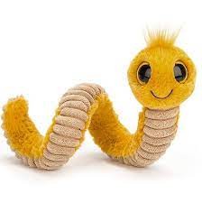 Kuscheltier Wurm Wiggly gelb klein 16 cm von jellycat